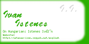 ivan istenes business card